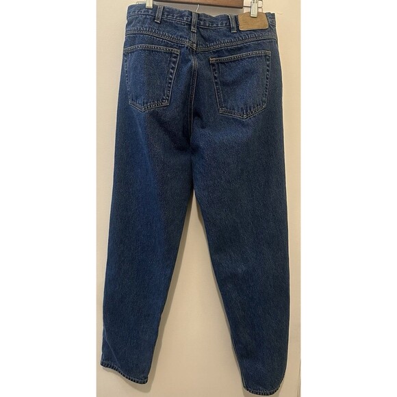 Eddie Bauer Jeans Mens 34x34 Blue Plaid Flannel Lined Denim Straight Fit Pants - Picture 2 of 6